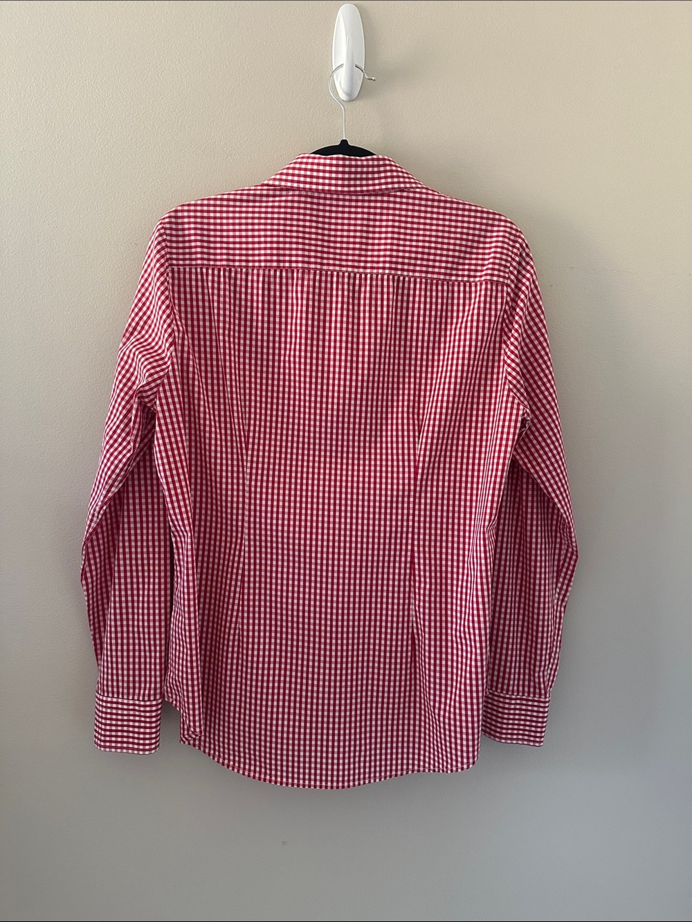 The Shirt by Rochelle Behrens Icon Shirt Long Sleeve Red Check Gingham Sz Large - Picture 3 of 8
